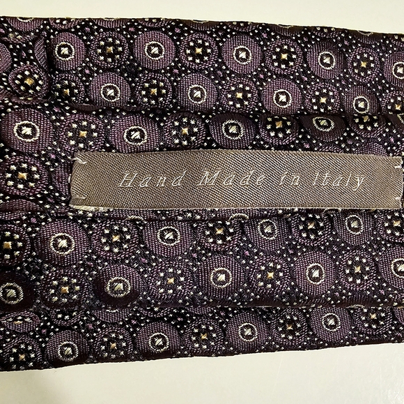 Daniel Cremieux Men's Tie Silk Italy Purple Blue White Handmade - Picture 7 of 8